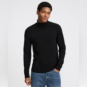 Express Men's Black Merino Wool Turtleneck Sweater Large.